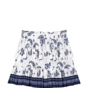 Ocean Drive Navy and White Tiered Mini Skirt